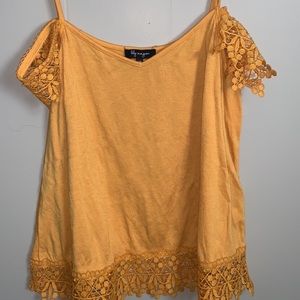 Boho mustard yellow off the shoulder top